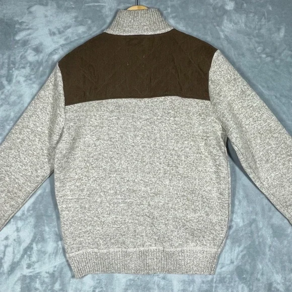 Scott James Mens Full Zip Sweater Jacket Quilted Brown Plaid Fleece Lined New M - Picture 4 of 12